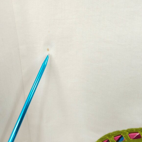 Bleu Bayou Open Front Jacket Size 1X Artsy Colorful 3/4 Sleeve Ribbon Applique - Picture 9 of 16